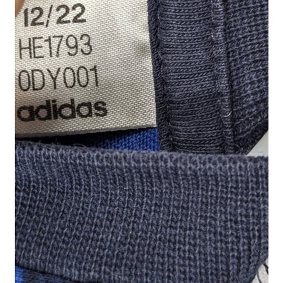 Adidas Men’s M Allover Logo T-Shirt Blue Black Graphic Short Sleeve Cotton Tee - Picture 4 of 5